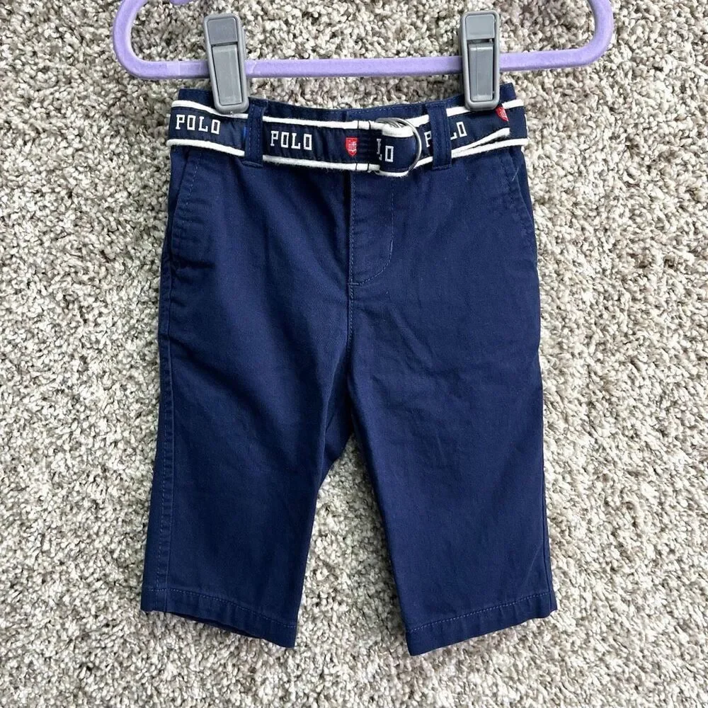 Ralph Lauren Pants Baby 6M Navy Blue‎ Pant with Belt